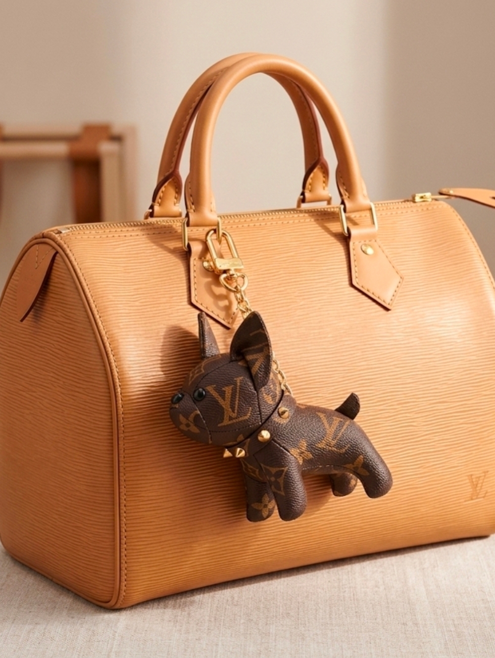 Monogram Dog Bag Pendant - Brown